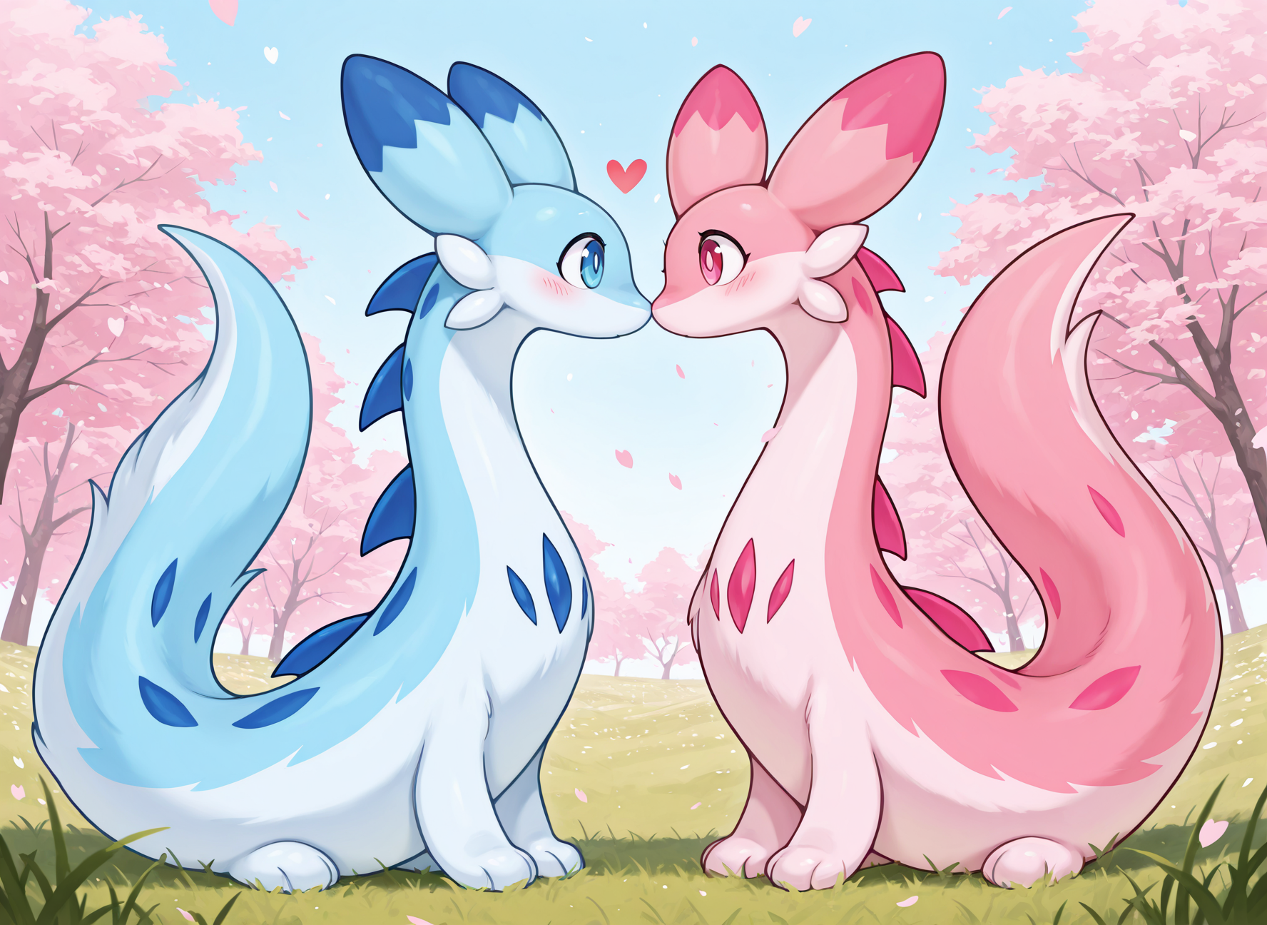 00011-1335212695-masterpiece, best quality, absurdres, duo, outside, meadow, grass, falling petals, cherry blossoms, wind, heart, noses touching,.png